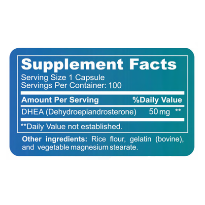 DHEA 50MG CAPSULES 100CT